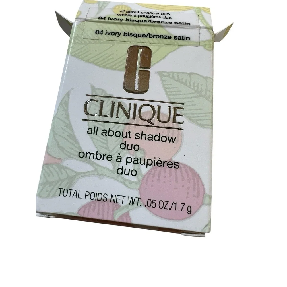 Clinique All About Shadow Duo Eyeshadow #04 Ivory Bisque/Bronze Satin 0.05 Oz